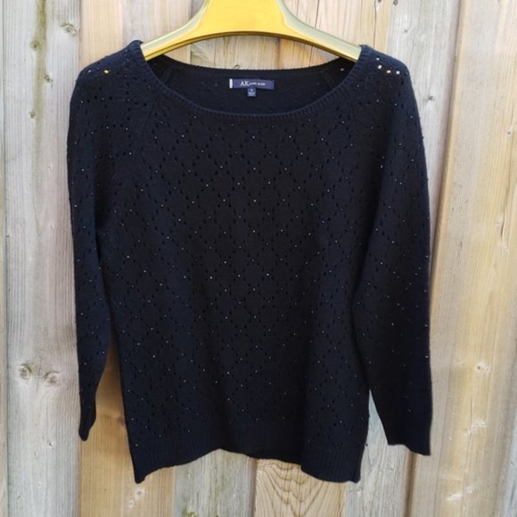 Anne Klein black beaded sweater - Picture 6 of 15